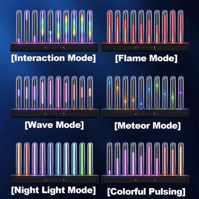 Alt view image 5 of 7 - RGB Audio Level Bar Display Analyzer Board, Led Music Spectrum Display, 8 Mode Adjustable, Intelligent Start and Stop, Built-in Pickup Microphone, for Car, Studio, Gaming Room, Home,