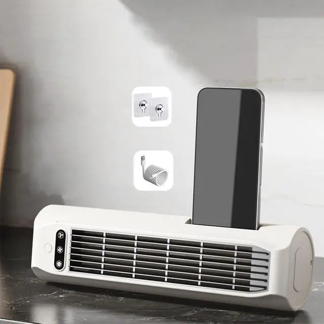 Alt view image 5 of 7 - USB Fan with Wall Mount/Bracket, 9 X 9 X 31.5 Cm, Lightweight, Compact, W, Quiet, Versatile Use, 3, White
