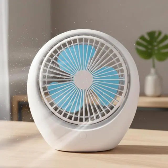 Alt view image 6 of 7 - Portable Table Fan, USB Cooling, Settings, Low Noise, Air Circulation, Air for Office, Home, Bedroom, White Blue