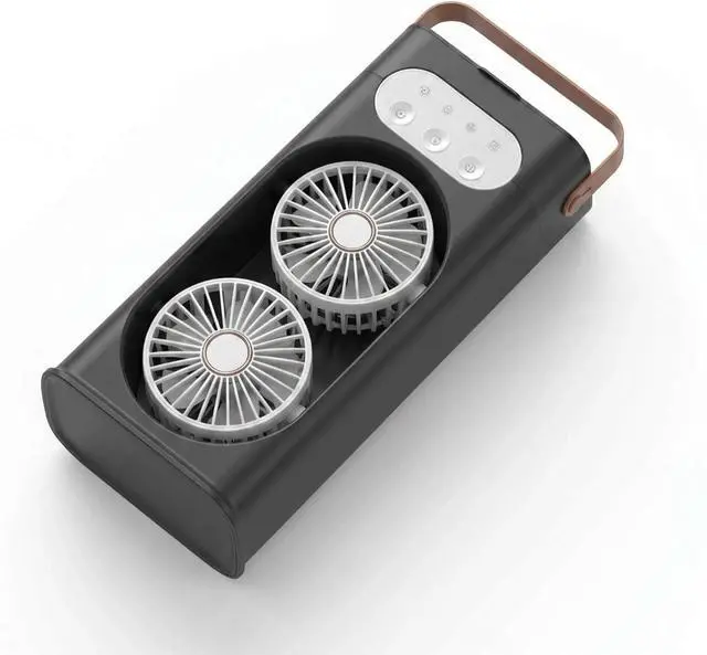 Main image of Household Fans Triple-Nozzle Dual-Head Humidifying Spray Aromatherapy Sleep 180° Wide-Angle Airflow For Home Room Office,black