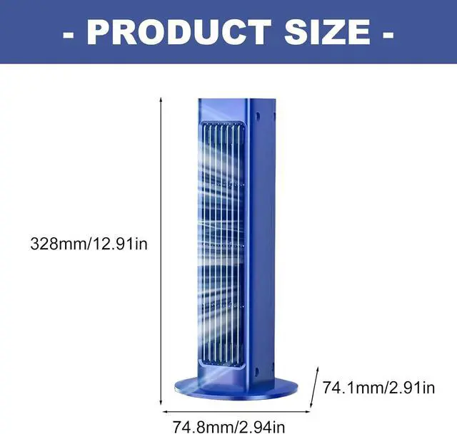 Alt view image 3 of 7 - USB Tower Fan Plug in Design 3 Speed Adjustments Desktop Fan ABS Texture for Desk Indoor Cooling Quiet Operations Individual