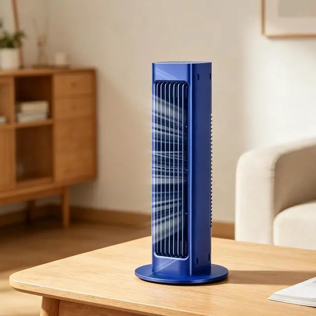 Alt view image 4 of 7 - USB Tower Fan Plug in Design 3 Speed Adjustments Desktop Fan ABS Texture for Desk Indoor Cooling Quiet Operations Individual