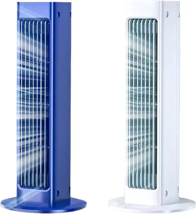 Alt view image 6 of 7 - USB Tower Fan Plug in Design 3 Speed Adjustments Desktop Fan ABS Texture for Desk Indoor Cooling Quiet Operations Individual