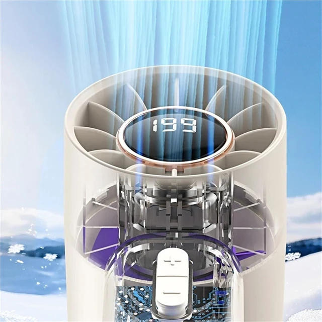 Alt view image 2 of 4 - Portable Fan Handheld, Portable Mini Bladeless Handheld Fan USB Rechargeable Multicolor