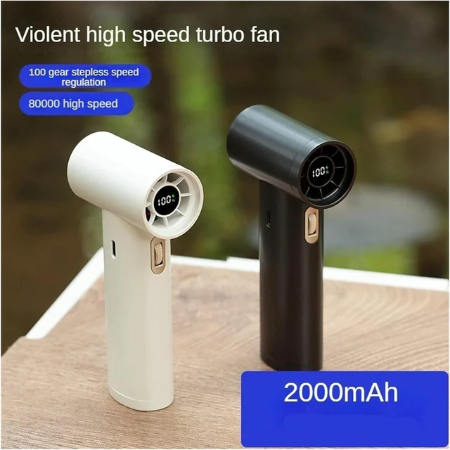 Alt view image 2 of 5 - Handheld Fan, Handheld Portable Multifunctional Mini Bladeless Fan, 100 Wind Speed, USB Rechargeable,for Travel, Office(Gray)