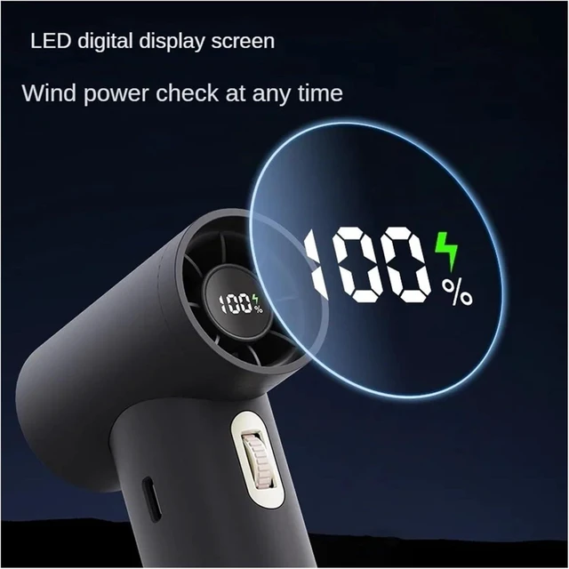Alt view image 3 of 5 - Handheld Fan, Handheld Portable Multifunctional Mini Bladeless Fan, 100 Wind Speed, USB Rechargeable,for Travel, Office(Gray)