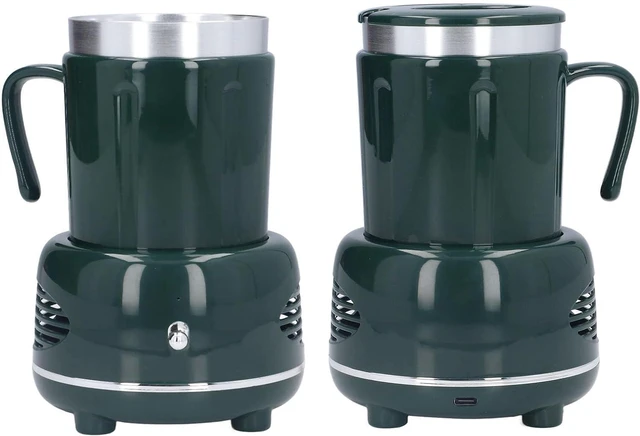 Alt view image 3 of 7 - Zerodis Electric Cooling Cup Warmer with Aluminium Body Fast Cooling Heating for Beverage Beer Wine Coffee (Green)