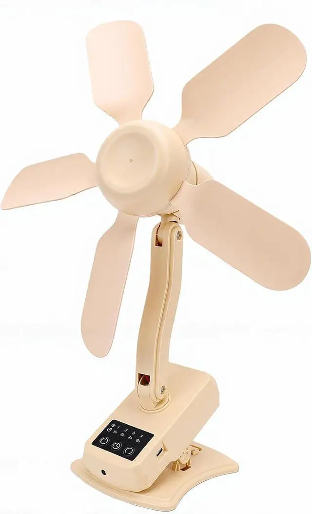 Alt view image 2 of 7 - LICAEVEY USB Rechargeable Clip Fan, LED Display Portable Desk Fan, 3 Speed Oscillating Wall Mount Clip on with Remote Control for Home Office