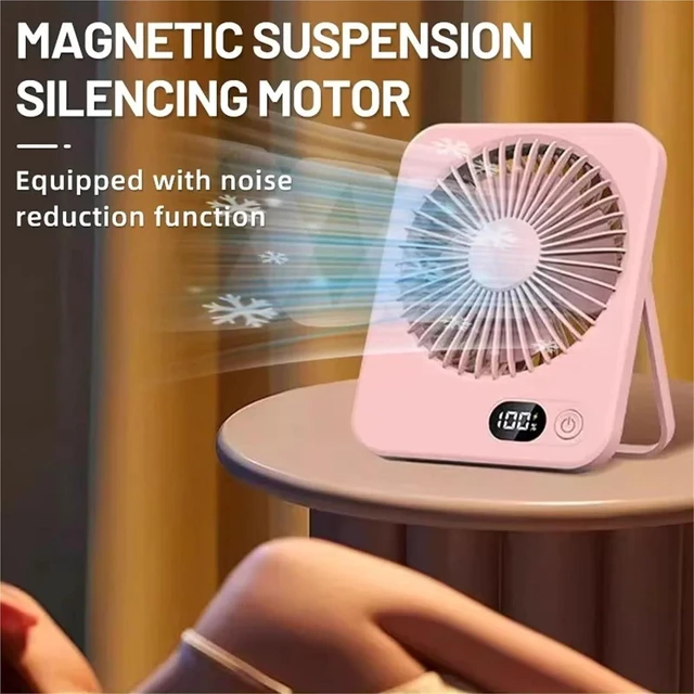 Alt view image 2 of 4 - Portable Fan Handheld, USB Rechargeable Fan Portable Mini Desk Wall Handheld Foldable Black