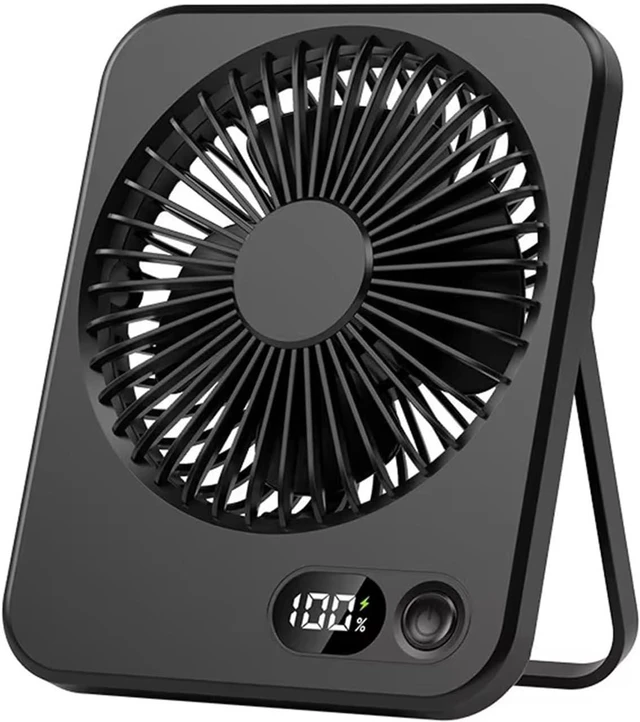 Main image of Portable Fan Handheld, USB Rechargeable Fan Portable Mini Desk Wall Handheld Foldable Black