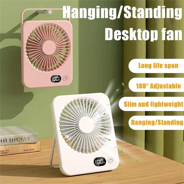 Alt view image 3 of 4 - Portable Fan Handheld, USB Rechargeable Fan Portable Mini Desk Wall Handheld Foldable Black