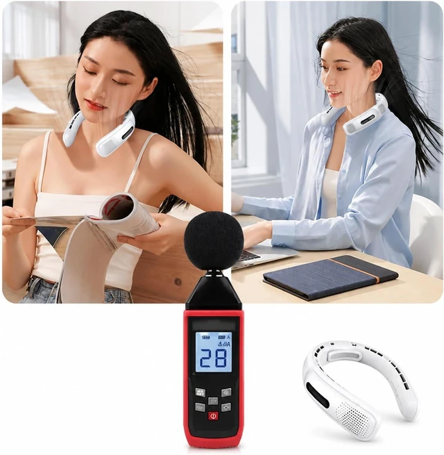 Alt view image 4 of 6 - Ventilateur de cou, USB Neck Hanging Small Portable Fan,pour les Voyages/Activités de plein air