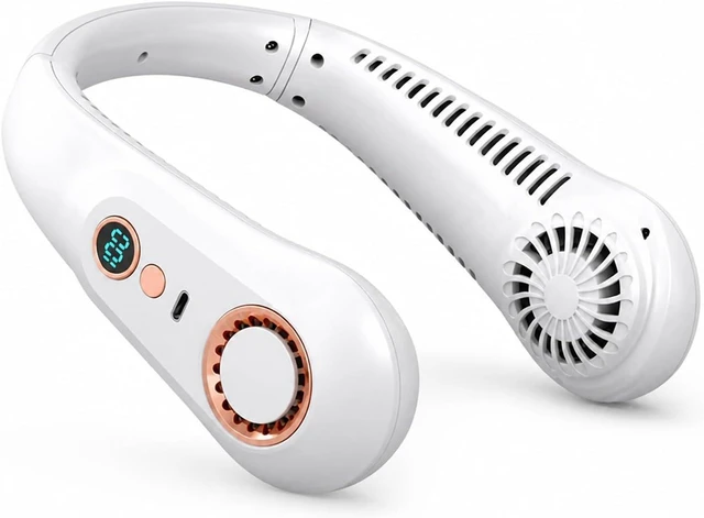 Alt view image 7 of 7 - Ventilateur de cou, 3000mAh Hanging Neck Fan Portable Bladeless Mini USB,pour les Voyages/Activités de plein air
