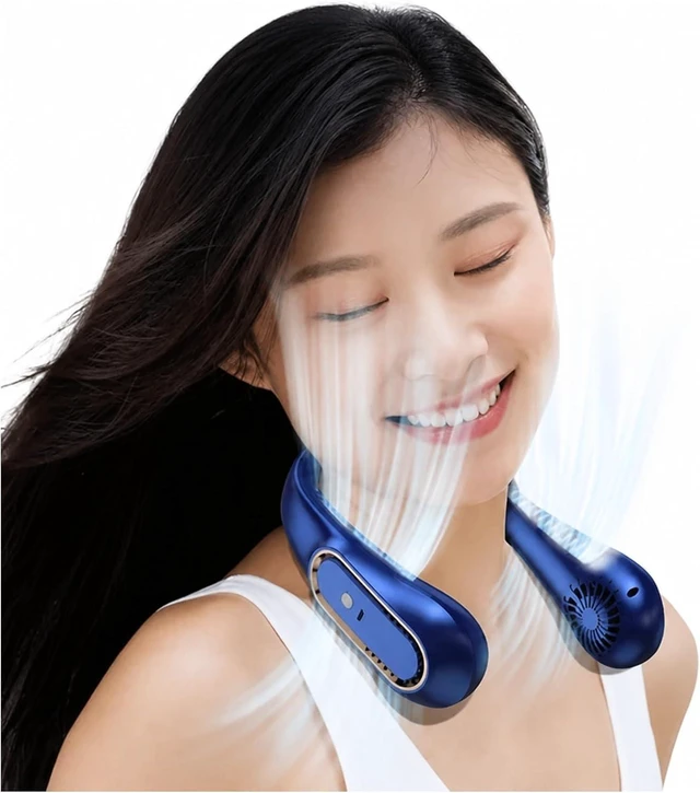 Alt view image 3 of 7 - Ventilateur de cou, 3000mAh Hanging Neck Fan Portable Bladeless Mini USB,pour les Voyages/Activités de plein air