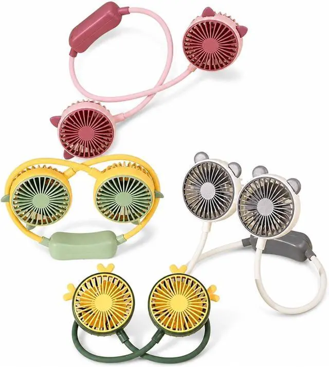 Alt view image 2 of 6 - Ventilateur de cou, Hands Free Neck Fan USB Rechargeable,pour les Voyages/Activités de plein air