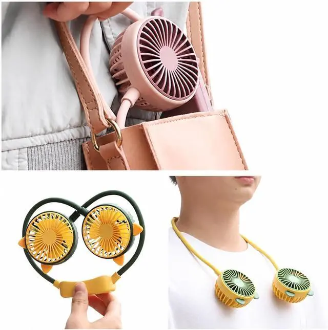Alt view image 5 of 6 - Ventilateur de cou, Hands Free Neck Fan USB Rechargeable,pour les Voyages/Activités de plein air