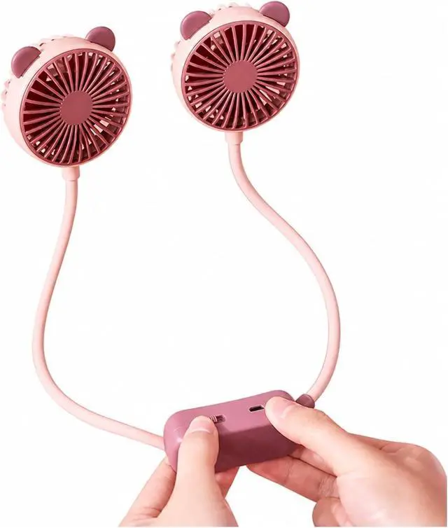 Alt view image 4 of 6 - Ventilateur de cou, Hands Free Neck Fan USB Rechargeable,pour les Voyages/Activités de plein air