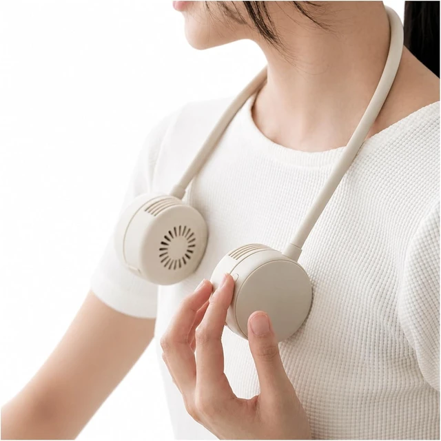 Alt view image 3 of 6 - Ventilateur de cou, Portable Blade-less Neck Fan Foldable USB-charged,pour les Voyages/Activités de plein air