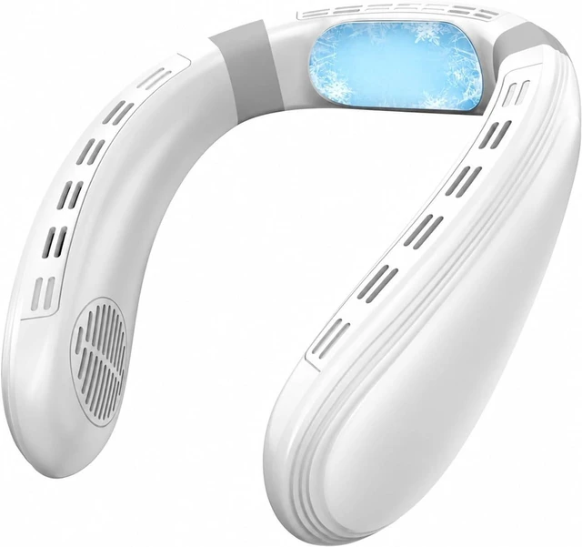 Main image of Ventilateur de cou, Portable Neck Fan With Cooling Plate, Rechargeable 5200mAh,pour les Voyages/Activités de plein air