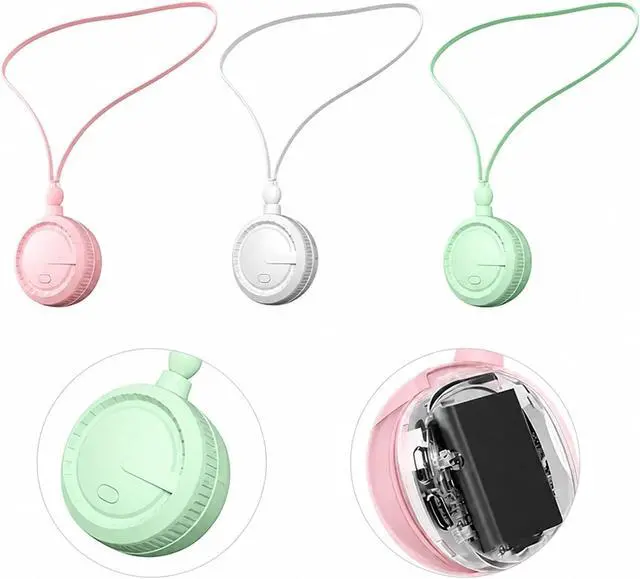 Alt view image 2 of 6 - Ventilateur de cou, Neck Hanging Type C Rechargeable Mini Bladeless Fan,pour les Voyages/Activités de plein air