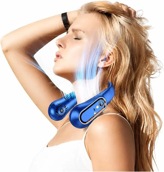 Alt view image 6 of 7 - Ventilateur de cou, Wearable Neck Fan Portable Air Cooler 5 Gears,pour les Voyages/Activités de plein air