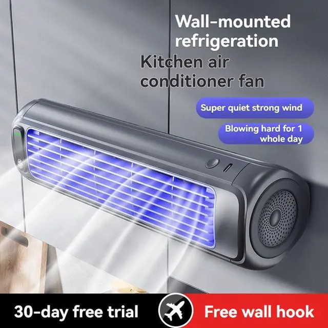 Alt view image 2 of 6 - Compact Fan 3- Quiet Desk - Wall Mountable Battery USB for Office Desktop
