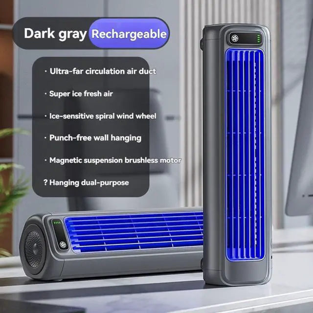Alt view image 3 of 6 - Compact Fan 3- Quiet Desk - Wall Mountable Battery USB for Office Desktop