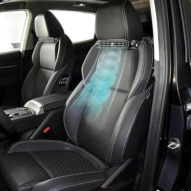 Alt view image 5 of 7 - Car Seat Cooling Fan USB Headrest Compatible with Front Rear 3-Speed Adjustable Quiet Vehicle Compatible with All Cars