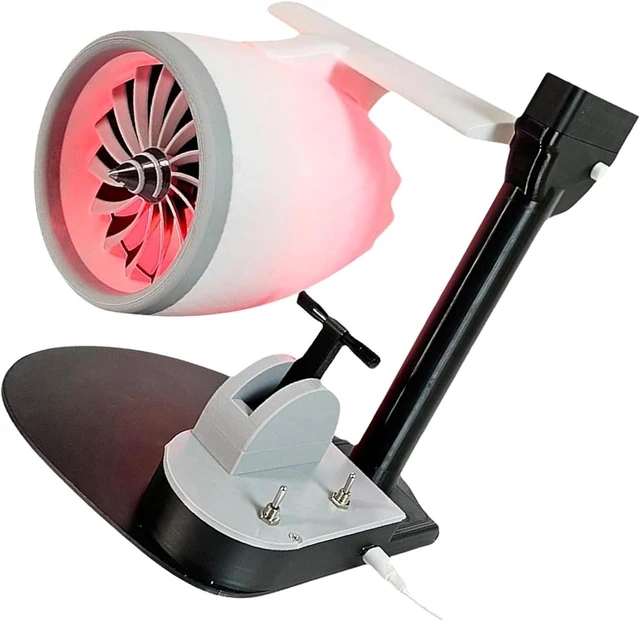 Alt view image 4 of 7 - AUNMAS 2 in 1 USB Desktop Fan PLA 3D Printed Desk Fan with Mist Humidifier Adjustable Speed Light Effect for Bedroom Office Home Small Room Travel Use (Red)