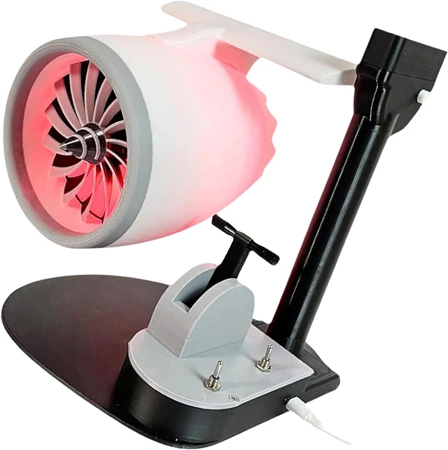 Alt view image 3 of 7 - AUNMAS 2 in 1 USB Desktop Fan PLA 3D Printed Desk Fan with Mist Humidifier Adjustable Speed Light Effect for Bedroom Office Home Small Room Travel Use (Red)