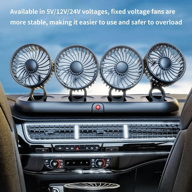 Alt view image 7 of 7 - 4 Head Cooling Device Powerful Car Fan with USB Power Supply and Secure Finger Guard Cooling Owner Texture Multiple Speed Car