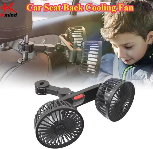 Alt view image 5 of 7 - Dual Head Car Fan for Hyunda Elantra Sonata | 30% Stronger Airflow Car Cooling Fan For Summer Trips Featuring 360 Degree Dual Rotation And Firm Soft Rubber Clip