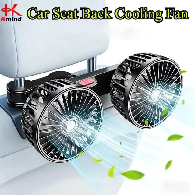 Alt view image 6 of 7 - Dual Head Car Fan for Hyunda Elantra Sonata | 30% Stronger Airflow Car Cooling Fan For Summer Trips Featuring 360 Degree Dual Rotation And Firm Soft Rubber Clip