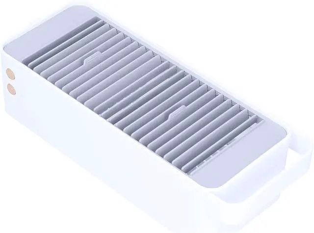 Alt view image 3 of 7 - Double Head USB Fan, 4800mAh Battery Operated Circulating Fan with 3 Speeds, Quiet Desktop for Home Office Dormitory (White)