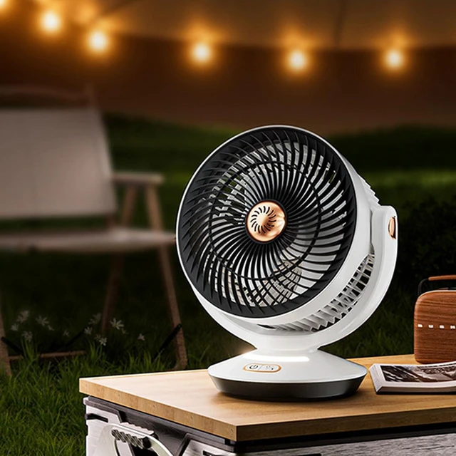 Alt view image 5 of 7 - Zunate USB Oscillating Desk Fan with Night Light and 4 Speed Settings Perfect for Home Office and Camping