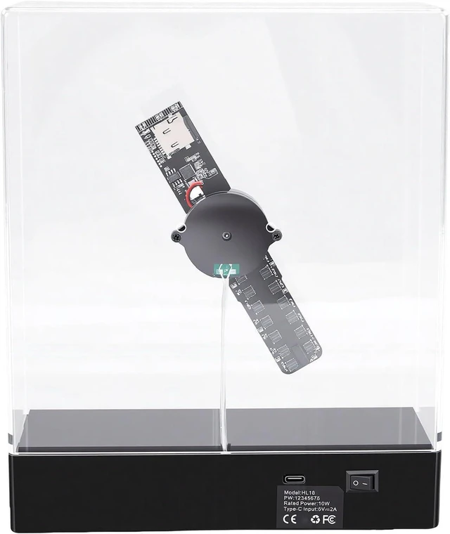 Alt view image 4 of 7 - 3D Hologram Fan, 96 LED Beads with Remote Control
