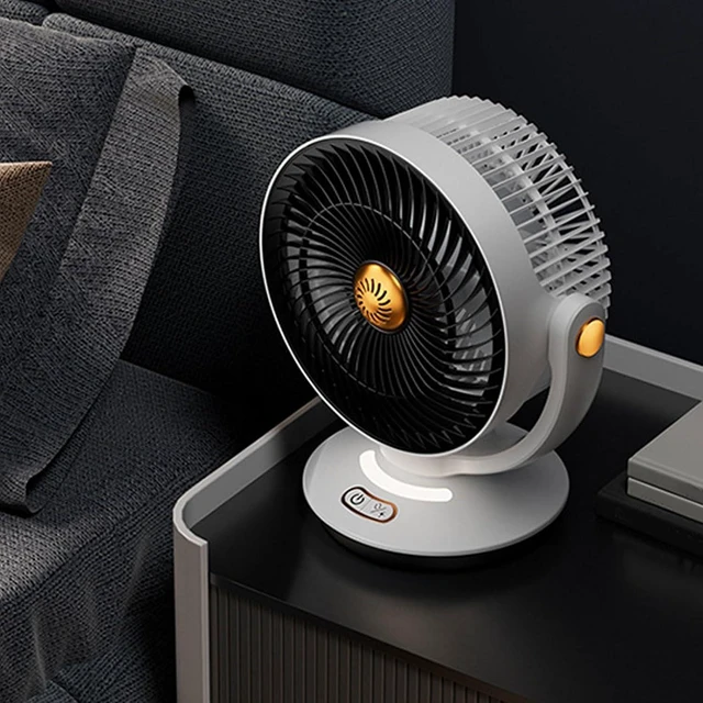 Alt view image 3 of 7 - Zunate USB Oscillating Desk Fan with Night Light and 4 Speed Settings Perfect for Home Office and Camping