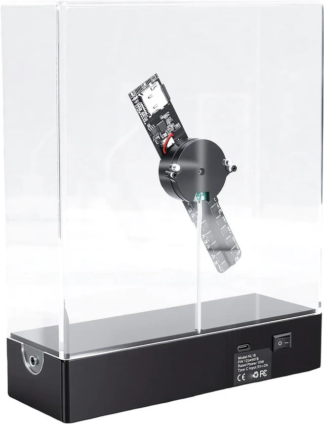 Alt view image 7 of 7 - 3D Hologram Fan, 96 LED Beads with Remote Control