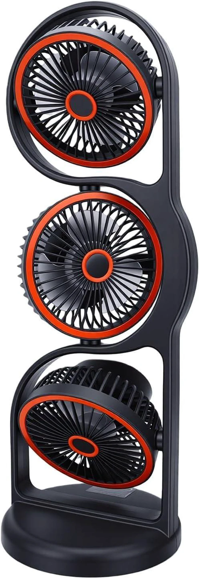 Alt view image 3 of 7 - Focket Desk Fan, Triple Head USB Rechargeable Desktop Fan, Portable with Multiple Speed Settings for SUV RV Truck Dashboard Laptop Study Office Bedroom Outdoor Activities (Grey)