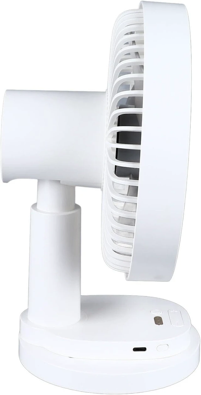 Alt view image 6 of 7 - USB Desk Fan, Rechargeable 4000mAh Battery Operated 4 Speeds 90 Oscillating Desktop Cooling Fan with Silent Operation for Office Dormitory