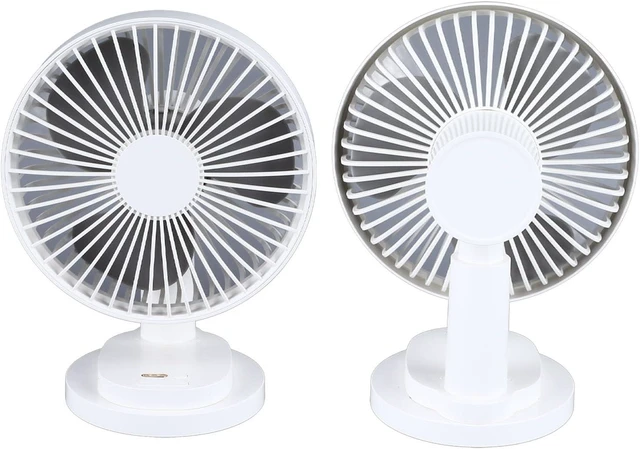 Alt view image 4 of 7 - USB Desk Fan, Rechargeable 4000mAh Battery Operated 4 Speeds 90 Oscillating Desktop Cooling Fan with Silent Operation for Office Dormitory