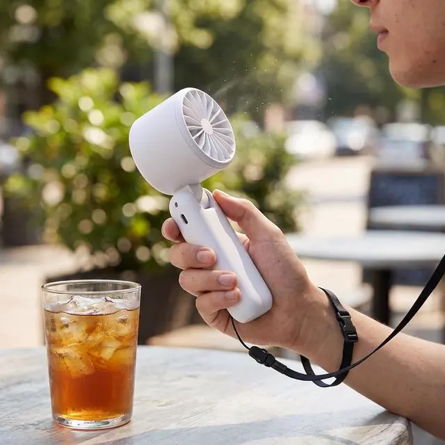 Alt view image 2 of 7 - Portable Handheld Fan, USB-C Rechargeable Mini Cooling Fan for Travel