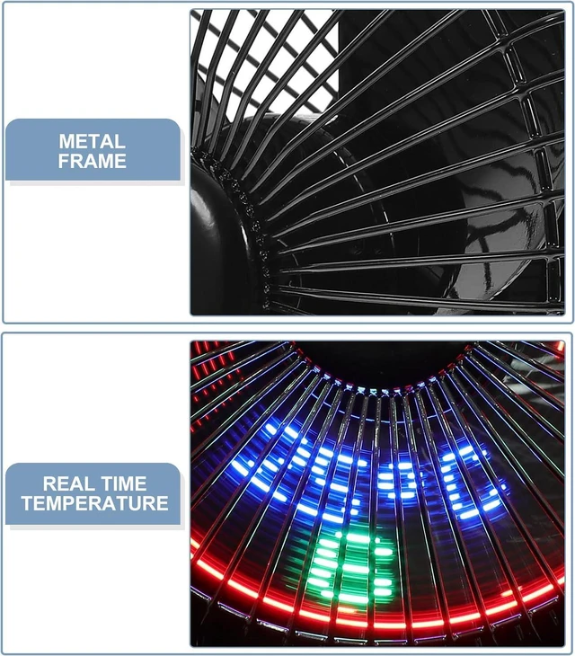 Alt view image 3 of 7 - Uonlytech Portable USB Mini Fan with LED Temperature Display, Brushless Motor, Metal Body, Quiet Operation