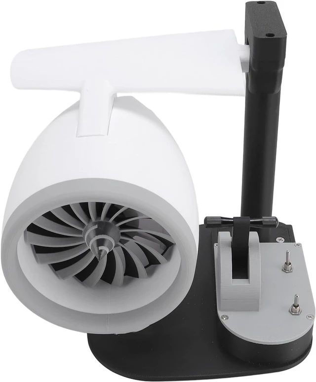 Alt view image 4 of 7 - Desktop Fan with Turbofan Engine Shape, Red Tail Light, USB Cooling Fan for Home Office