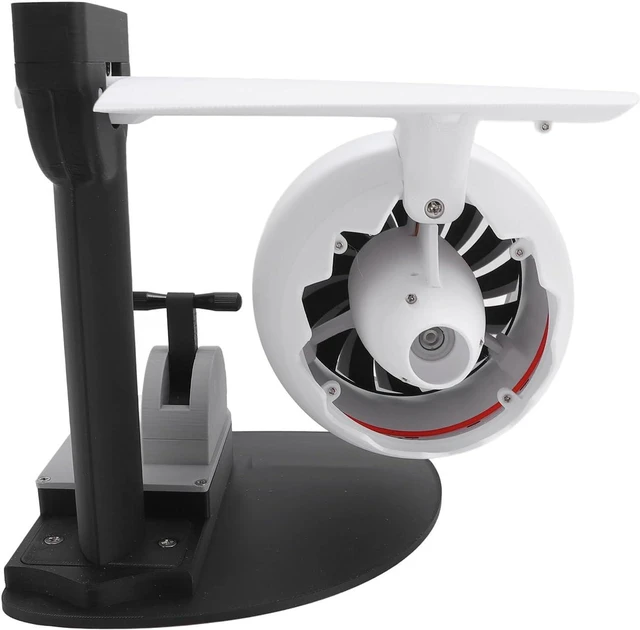 Alt view image 5 of 7 - Desktop Fan with Turbofan Engine Shape, Red Tail Light, USB Cooling Fan for Home Office