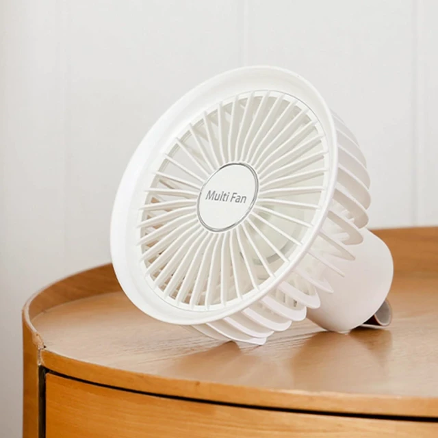 Alt view image 2 of 4 - 3-Speed Hanging Fan Multi-function Night Light Small Fan USB Charging Camping with LED Lamp Adjustable 5.7 ' ' Outdoor Hanging