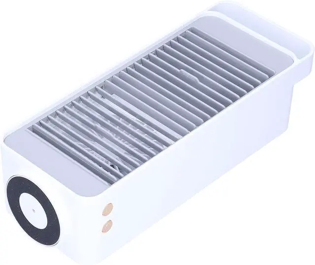 Main image of Double Head USB Fan, 4800mAh Battery Operated Circulating Fan with 3 Speeds, Quiet Desktop for Home Office Dormitory (White)