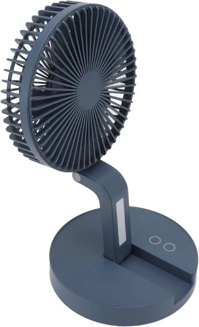 Alt view image 5 of 7 - Desktop Folding Fan, USB Rechargeable Oscillating Fan with 3 Speeds Punch Free for Home Office (Blue)
