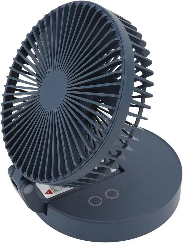 Alt view image 7 of 7 - Desktop Folding Fan, USB Rechargeable Oscillating Fan with 3 Speeds Punch Free for Home Office (Blue)