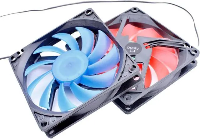 Alt view image 2 of 5 - 1PCS 80x80x15mm 8cm 8015 80mm Fan DC5V Blue red LED Light Computer USB Quiet Cooling Fan(Red USB Plug)